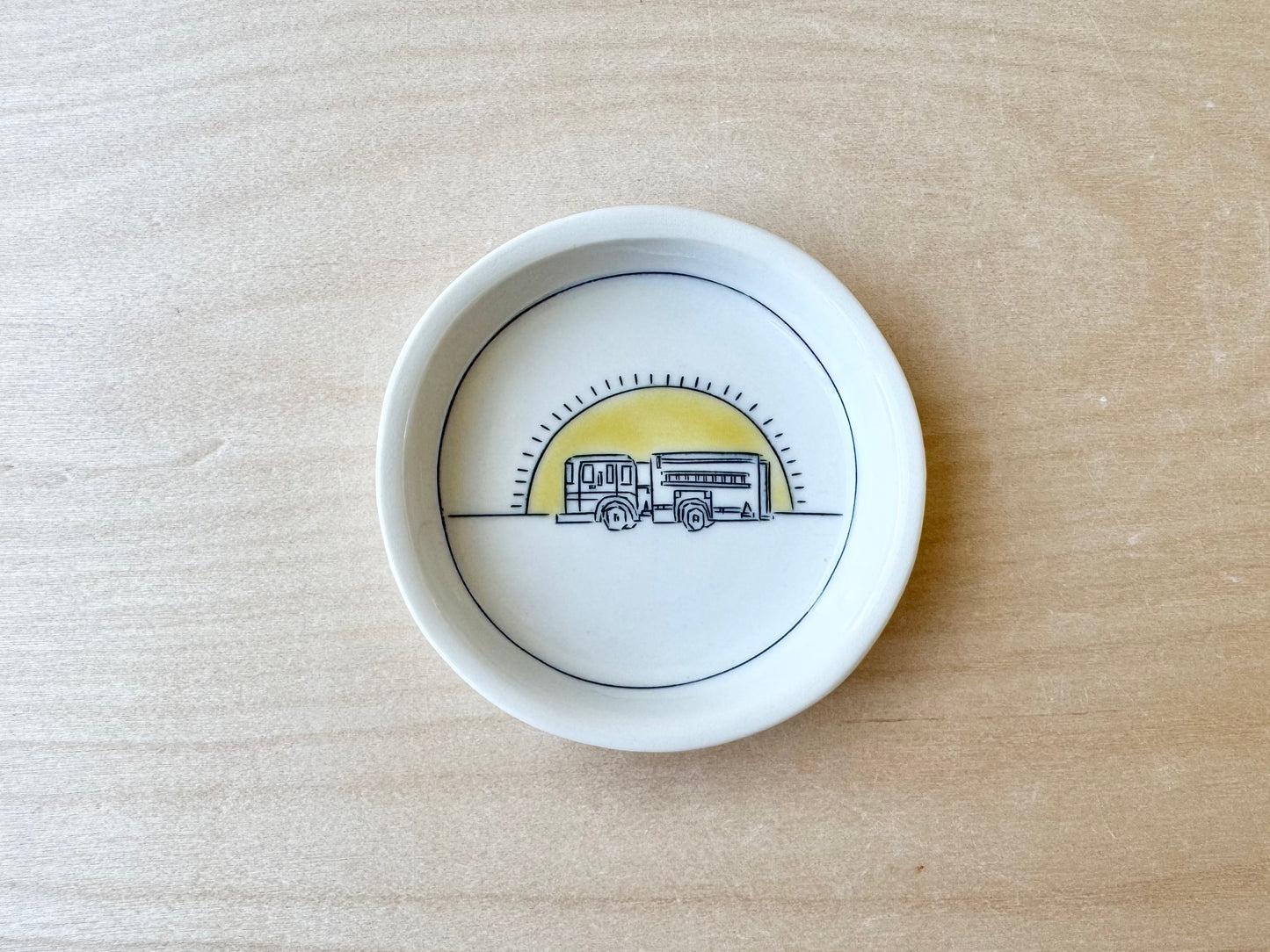 Firetruck Teeny Tiny Round Dish