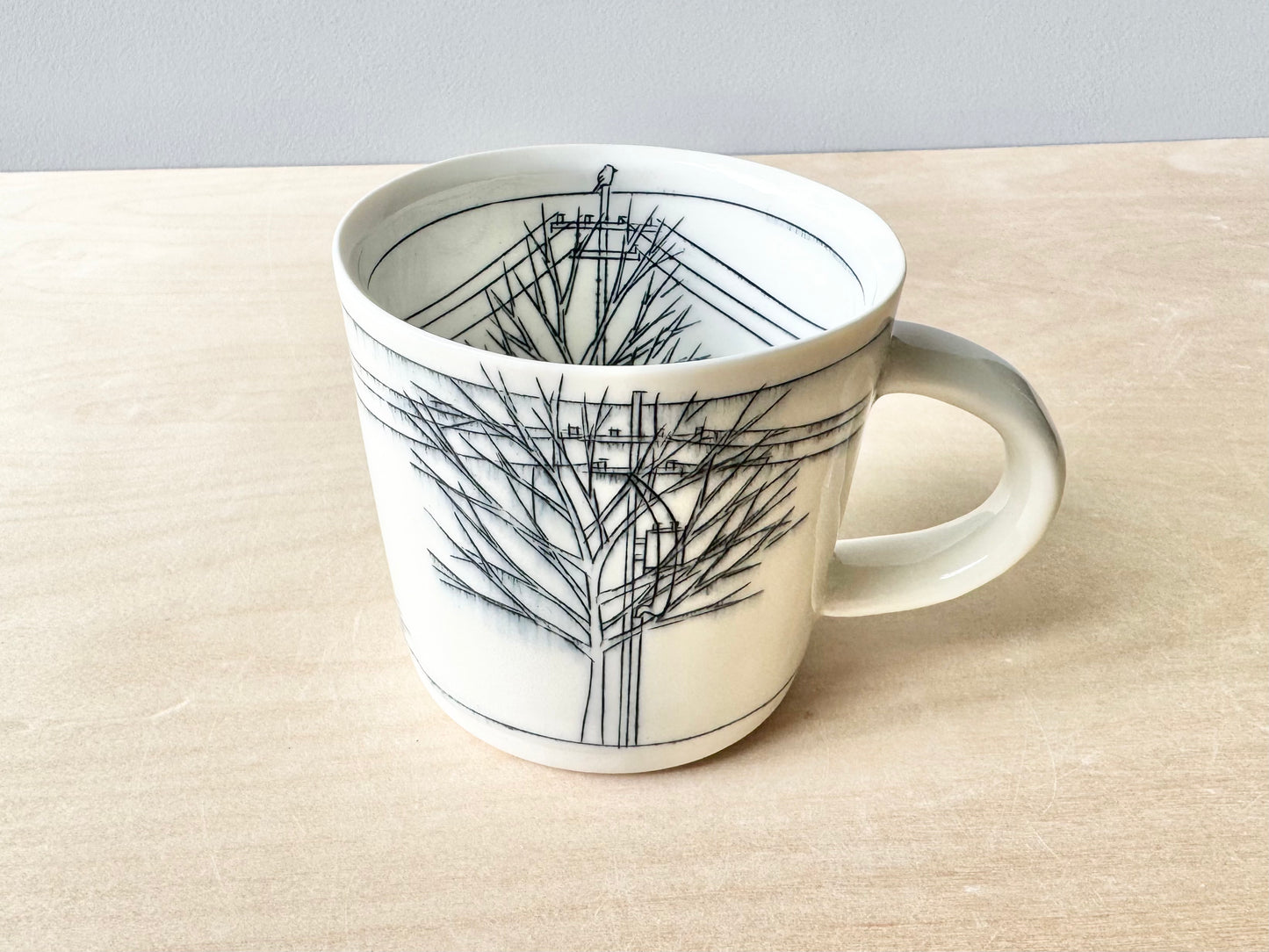 Powerlines & Trees w/Birds Mug (16 oz)
