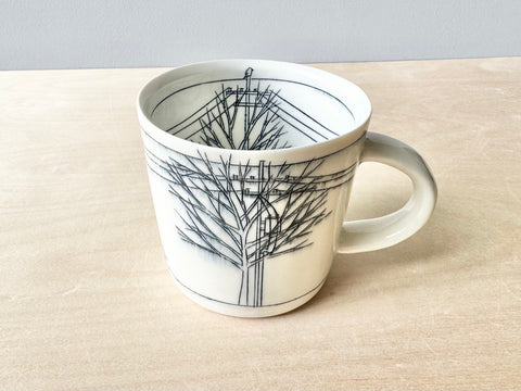 Powerlines & Trees w/Birds Mug (16 oz)
