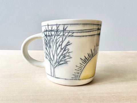 Powerlines & Trees w/Birds Mug (16 oz)