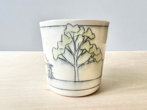 Clothesline, Sun, & Birds Mug (16 oz)