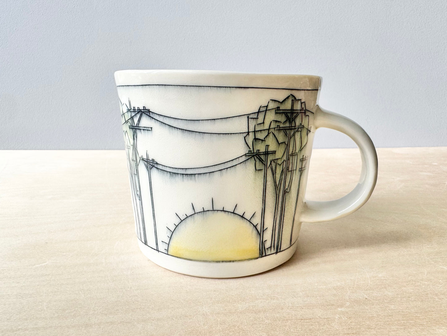 Trees & Powerlines w/Sun Large Mug (20 oz)