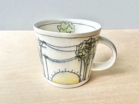 Trees & Powerlines w/Sun Large Mug (20 oz)