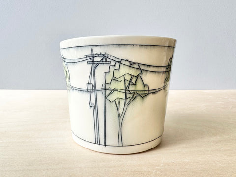 Trees & Powerlines w/Sun Large Mug (20 oz)