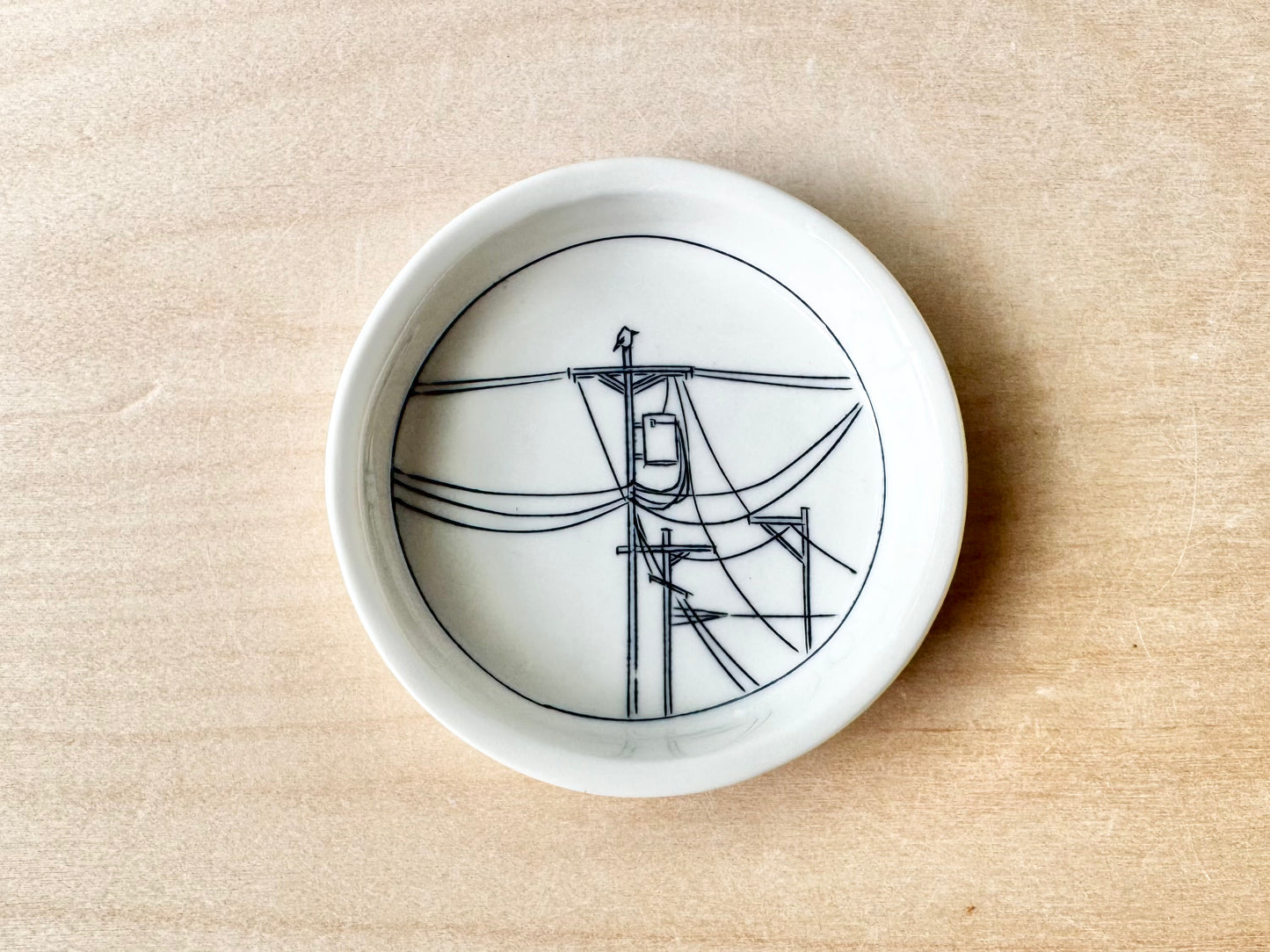 Powerlines & Bird Tiny Round