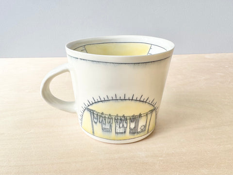 Clothesline, Tree & Sunshine Large Mug (20 oz)