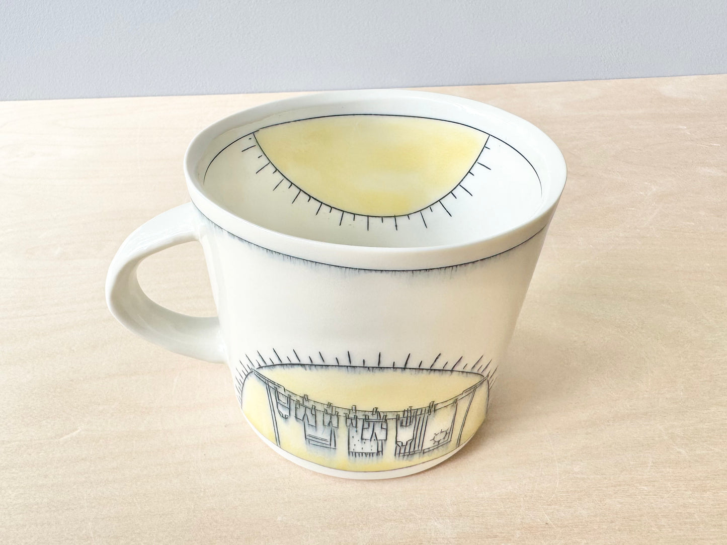 Clothesline, Tree & Sunshine Large Mug (20 oz)