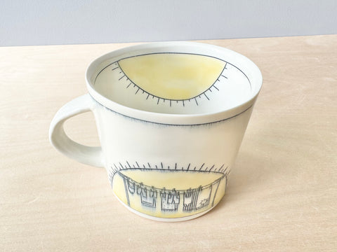 Clothesline, Tree & Sunshine Large Mug (20 oz)